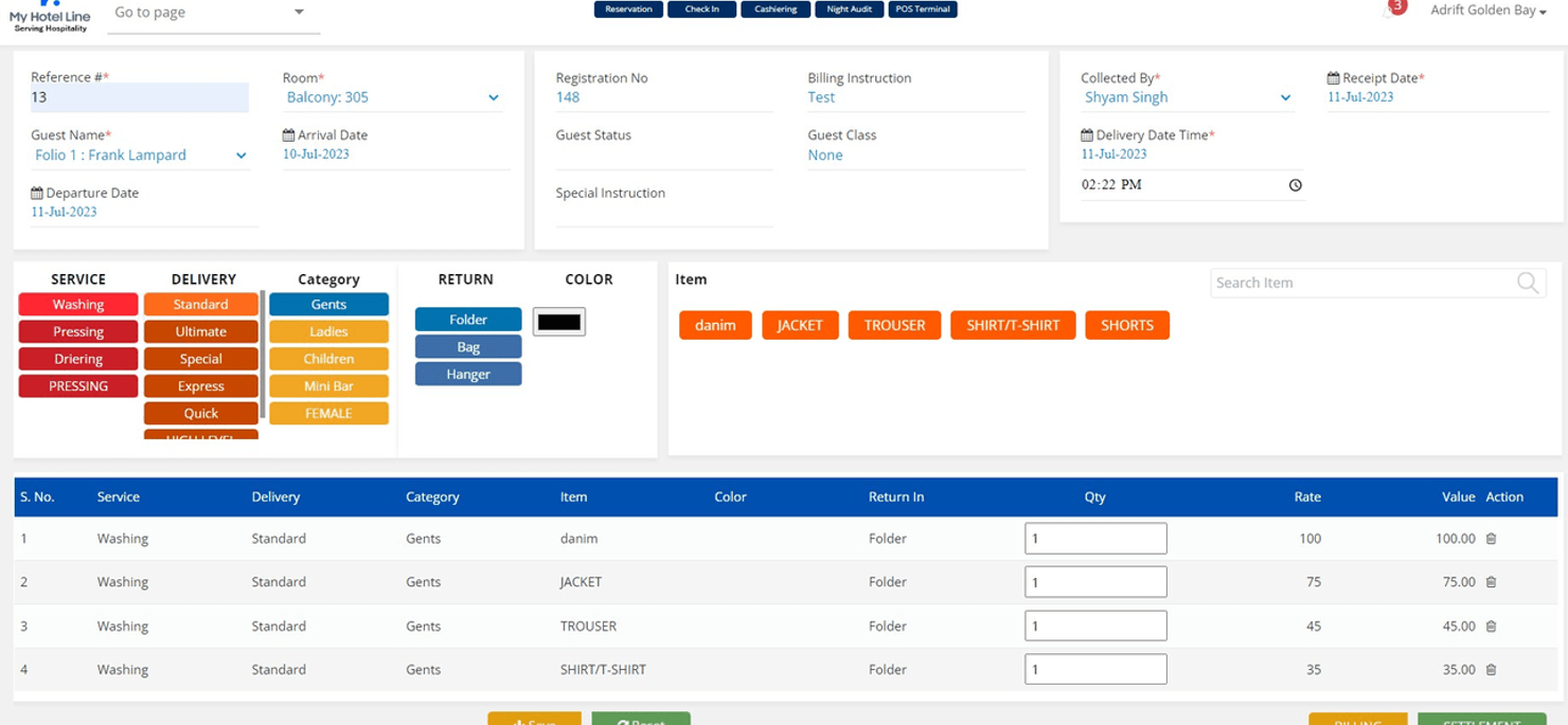 screenshot of My Hotel Line